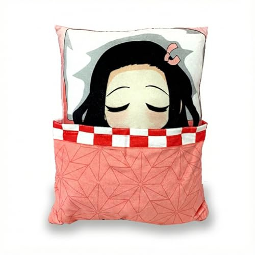 BJPERFMS Cojin Nezuko Cojín De Peluche, Cojines Sofa Demon Kamado Nezuko, Felpa Suave Cojín Decorativo, 30 * 35cm con Relleno Incluido, Cumpleaños Regalo para Fanático