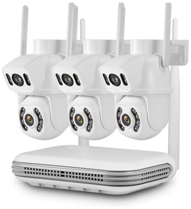 Système de caméra de sécurité extérieur, 2K 4MP 6MP Full HD 8CH sans Fil NVR sécurité WiFi système de caméra IP Kit Surveillance extérieure CCTV enregistreur vidéo Résolution HD Installation Facile (
