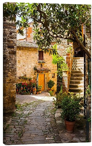 Posterlounge Mediterrane Gasse, Toskana Leinwandbild von Reiner Würz 40 x 60 cm Wandbilder Wanddeko