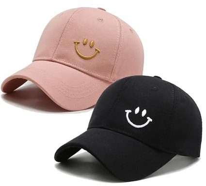 LuckyCao 2 Stück Basecap Herren Damen Baseball Cap Sommer Baseballkappe Damen Freizeit Kappe Sport Verstellbare Atmungsaktiv Kappe Herren, Sonnenschutz Kappe, Einheitsgröße