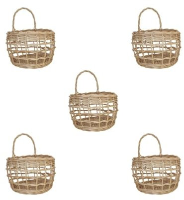 5er-Set Hängekorbhalter, gewebter Hängekorb für Bastelzimmer, Kleinteile, Spielzeug, kurz