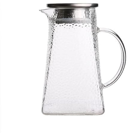 Brocca for acqua in vetro, Brocca for acqua, Brocca in vetro con coperchio, Brocca for acqua con coperchio, Caraffa for acqua in borosilicato, Resistente al calore for frigorifero, Brocca