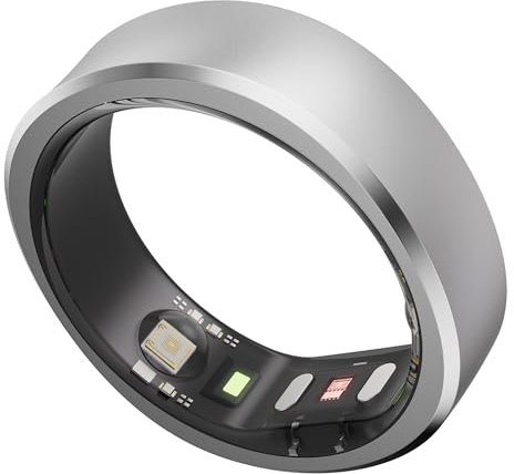 RingConn Gen 1, Smart Ring für Frauen/Herren, ohne App-Abonnement, Size First mit Größenkit, 7 Tage Akkulaufzeit, Fitness- und Schlaftracker, kompatibel mit iOS & Android (Silber, Größe 9)