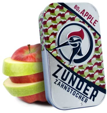 Tandpetare med smak – perfekt för tandrengöring eller för att vänja sig vid obehagliga vanor + Heartforcards® fraktskydd (Apple)