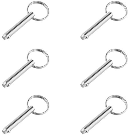 Perni a sgancio rapido M6 x 50 mm in confezione da 6, accessori per barche Bimini Top Marine Hardware, perni di bloccaggio in acciaio al carbonio per barche, meccanici.