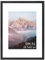 OMISHE Cadre photo en bois massif A3 29,7 x 42 cm, noir, format A3, avec passe-partout A4 et coque en plastique, pour mur, noir, 1 paquet