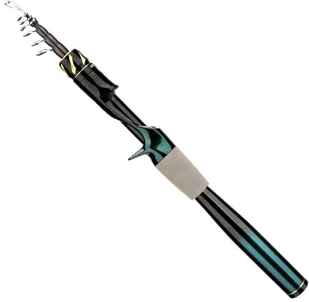 EKalgretrA Stipprute Mini-Reise-Angelrute, 37 cm, tragbare Teleskoprute aus kurzem Kohlenstofffaser, 1,8 m/2,1 m, leicht zu tragende Angelrute Teleskopangel(Casting 1.8m)