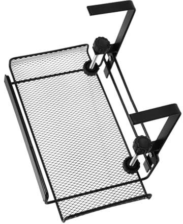 AUTSUPPL under Desk Cable Organizer Tray Clamp, Small Black Electrical Cord Management Shelf, Adjustable Wire Storage for Office Workspace