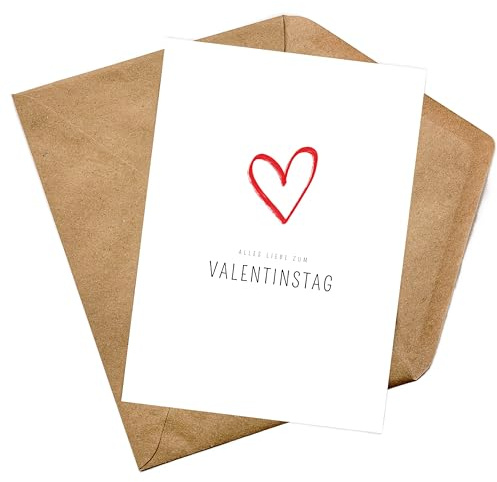 PILUVI THE LABEL Postkarte mit Umschlag Valentinstagskarte Liebe zum Valentinstag