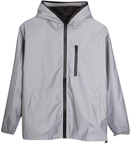 Generisch Reflektierende Jacke Herren Damen Reflekierend Reflektor Atmungsaktiv Reflektoren Wasserabweisend Neon Winter Trainingsjacke Winddicht Laufjacke Unisex Voll Reflektierende Jacke