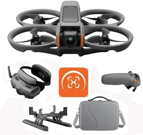 DJI Avata 2 Fly More Combo (1 Akku) Bundle, FPV-Drohne mit 4K-Kamera, mit Propellerschutz, Flips/Rollen auf Tastendruck, POV Content Kamera-Drohne, inkl. Goggles 3 und RC Motion 3