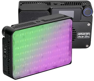 Amaran Ace 25c On-Camera Video Light,25w CCT 2300K-10000K RGB Pocket Light Support APP Control,Rechargeable PD Fast Charging for TikTok, Content Creator, Photographer,Outdoor Photography(Charcoal)