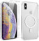 Yoedge Magnetica Cover per Apple iPhone XS Max 6.5 [Compatibile con MagSafe], Trasparente Custodia con 2 Pellicola Vetro Temperato Protettiva, Silicone TPU Antiurto Bumper Case per iPhone XS Max