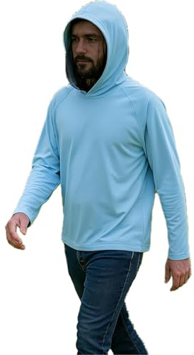 2-in-1 Cooling Mosquito Jacket with Hood for Men & Women - UPF 50+ Sun Protection with Adjustable Face Mesh, Long Sleeve Mesh Net Bug Hoodie, Lightweight & Breathable for Hiking, Camping, Fishing