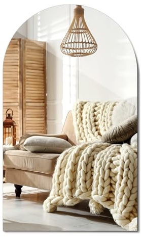Wandspiegel 60x100cm | Asymmetrischer Spiegel in Schnitt-Ovalform | Rahmenloses Design für Bad & Flur | Eleganter Spiegel | Dekoration für modernes Zuhause