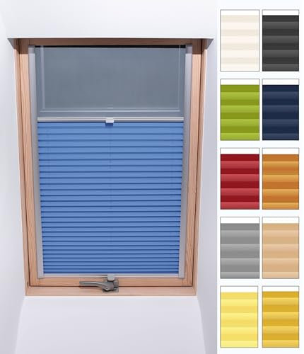 Stuza Custom Dachfenster Thermo Plissee - Nach maß - Kollektion 8 Stoff Farben - Breite 30-120 cm, Höhe 50-149 cm – Sonnenschutz dachfenster, Dachfenster Rollo, Verdunkelungsrollo