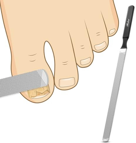 BelleVive Lime à Ongles Professionnelle Longue en Acier Inoxydable pour Ongles épais, Lime métallique pour Ongles des Doigts et des Orteils pour Femmes, Surface de limage, Outil de Soin des Ongles