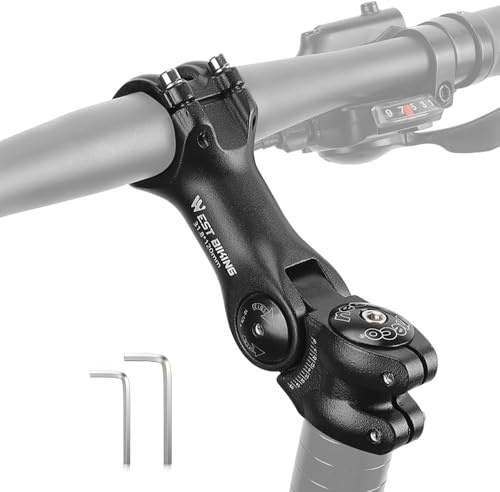 ZIMAOER Potence Vélo 31,8 mm × 120 mm – Rehausse de Guidon Réglable en Aluminium, Inclinaison ±60°, Double Vis de Serrage, pour VTT et Vélo de Route avec Pivot de Fourche 28,6 mm