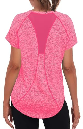 Wayleb Maglietta Sportiva Donna Girocollo Manica Corta Maglia Sportive Shirt Palestra Magliette Traspirante Top Fitness Yoga Corsa Women T-Shirt Fitness Gym Running Tshirt, Bianco M