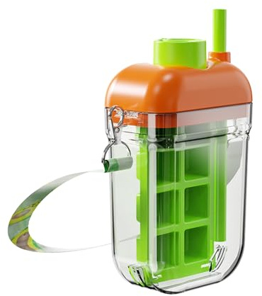 Ice Bottle Cup – Freezer Water Flask, Cold Mold Bottle | Easy Release Ice Mold Tumbler with Lid and Straw, Refillable Cooling Cup for Smoothies Soda Tea Chilled Drinks Daily Hydration Travel