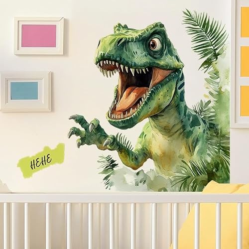 COVPAW Wandtattoo Dinosaurier T-Rex Wandaufkleber Kinderzimmer Babyzimmer Wanddeko Tyrannosaurus rex Wandsticker Schlafzimmer Wohnzimmer Kindergarten (Dino T-Rex)