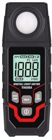 URPIZY Digitales LCD-Luxmeter 0~200.000 Lux und Lux/FC-Einheitsauswahl