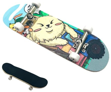 Finger-Skateboards: Mini-Skateboard aus Holz, doppelseitiges Muster, kreatives und neuartiges Schreibtischspielzeug, lustiges Fingerboard für Teenager, Erwachsene, Büro, Zuhause und
