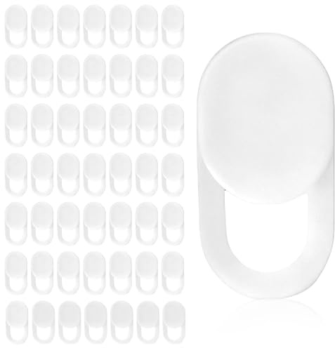 50pcs Webcam Cover Slide, Camera Lens Cover Sliders (White) | Durable Plastic Phone Web Cam Front Blocking Protects Your Privacy & Security for Compute Macbookr Laptop Desktop Iphone Ipad