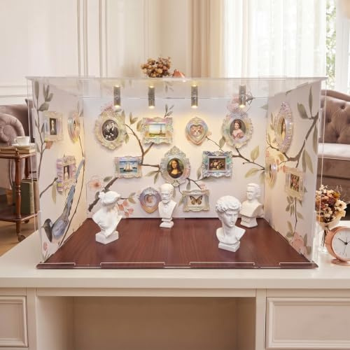 DIY Mini Museum Silhouette Box, Mini Figuren Menschen Museum, Kreatives Erinnerungsdisplay Kit Mit 4 Skulptur & 15 Bunter Rahmen, für Abschlusssaison, Jahrestag, Feiern Sie Ihre (Hochauflösendes 3D)