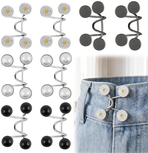8er-Set Hosenbund Enger Machen, Hosenknopf Zum Enger Machen | Waistband Tightener, Praktisches Hosen Zubehör Für Jeans Und Stoffhosen, Einfaches Justieren, Stabil, Wiederverwendbar