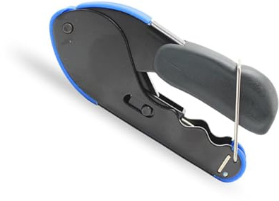Herramienta de compresión de crimpadora de cable coaxial, mango ergonómico de agarre suave para aplicaciones de crimpado RG59 RG6 de 20,3 mm, herramienta de compresión