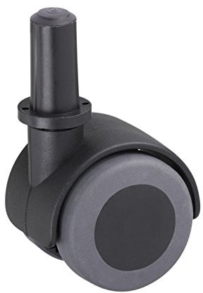 Metafranc Doppelrolle Ø 40 mm - mit Stift und Hülse - TPR-Rad - Weiche Lauffläche - Gleitlager - 30 kg Tragkraft / Transportrolle / Möbelrolle / Containerrolle / Parkettrolle / 802220