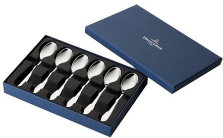Villeroy und Boch Oscar Espressolöffel-Set 6-teilig, 18/10 Edelstahl, 20,5 x 13,5 x 3 cm