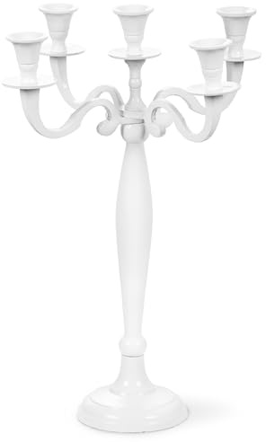 Gräfenstrayn Chandelier Candélabre Décoratif – 1, 3 ou 5 Bras – Argent, Noir, Blanc ou Or – Plusieurs Tailles – Bougeoir Élégant pour Bougies Pilier – Décoration Intérieure Table et Cheminée