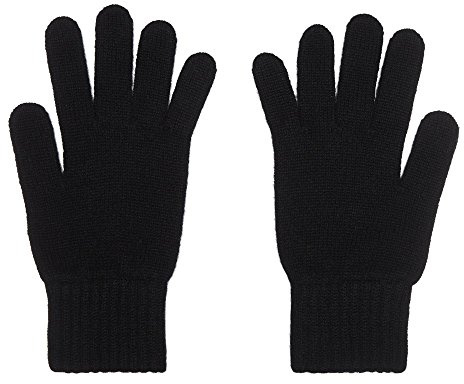 2 strati di puro cashmere, guanti da donna., Nero