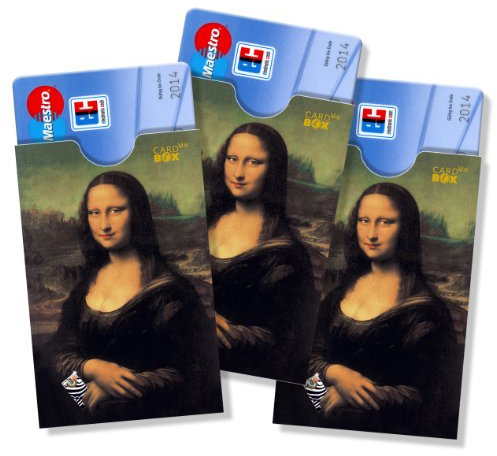 cardbox Motiv: Mona Lisa /// 3er Set /// Kartenhüllen/Ausweishüllen für Karten und Ausweise im SCHECKKARTEN Format