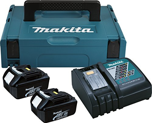 Makita Power Source Kit 3 Ah, 2 Akkus, Inklusive Ladegerät und Koffer, 196693-0