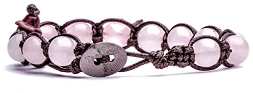 Tamashii Bracciale tibetano buddista in Quarzo Rosa Rosa MainApps