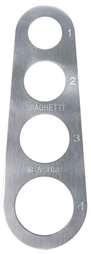 JJPRIME - Spaghetti Portionierer | Nudelportionierer | Spaghetti-Messgerät mit 4 Löchern, Edelstahl, für Anfänger, Silber, S