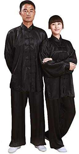 ZooBoo Unisex RayonTai Chi Uniforms Kung Fu Clothing (Black, S)