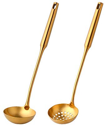Louche Cuillère fendue Acier inoxydable Cuillère De Cuisine Écumoire Passoire Crépine 11 pouces