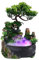 Zimmerbrunnen Tischbrunnen LED Springbrunnen mit Pflanzen Wasserfall Zimmer Brunnen aus Polyresin mit Pumpe Wasserbrunnen Water Fountain für Zimmer Terrarium