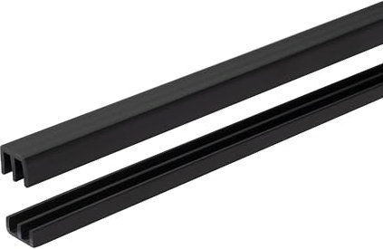 1/8 Panel Sliding Door Track - 48 Black Plastic Upper & Lower Set, USA Made, Pack of 1 - Outwater