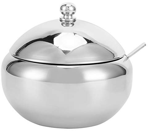 Botella de Condimento,Pequeño Azucarero 304 Caja De Condimentos De Acero Inoxidable Tarro Recipiente De Sal Con Tapa Cuchara Hogar Cocina Botella De Almacenamiento(11X7Cm)