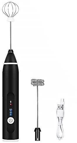 Mini batidor eléctrico, batidora de leche, espumador de leche, batidor eléctrico pequeño recargable USB doméstico, apto para café, café con leche, capuchino, chocolate caliente,A