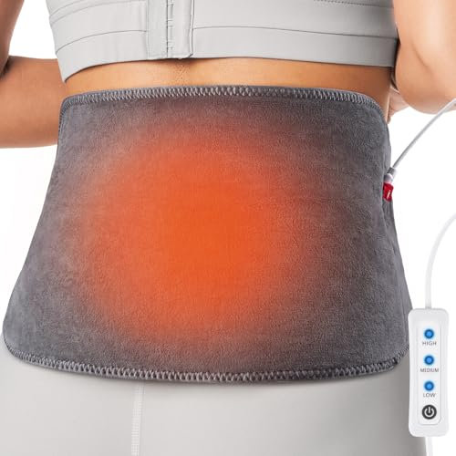 Comfheat USB-Heizkissen zur Linderung von Rückenschmerzen, beheizte Rückenstütze mit 3 Heizstufen und Abschaltautomatik für unteren Rücken, Lendenwirbelsäule, Ischias (nicht aufladbar)