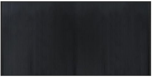 vidaXL Alfombra Rectangular bambú Negro 100x200 cm, Alfombra de área, Alfombra de Sala de Estar, Alfombra de Cocina, Alfombra de Piso