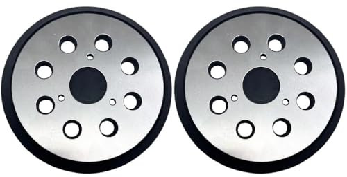2x Trade-Shop 8-Loch + 3-Loch Schleifteller Haftteller 125mm mit Metall-Rückseite kompatibel mit Makita BO5041/K MT922 MT924 M9202B BBO180 DBO180 XOB01Z