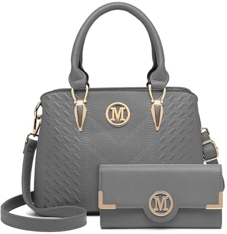 Miss Lulu Handtasche Damen mittelgroß klassisch Henkeltasche Schultertasche mit Lychee Muster mehreren Innentaschen Umhängetasche Arbeit Freizeit Alltags Tasche