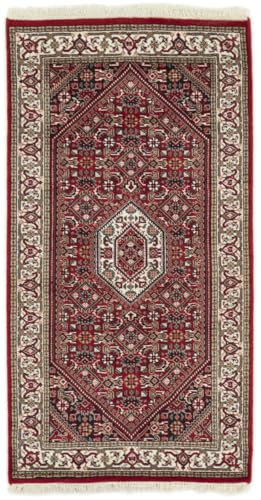 Nain Trading Indo Bidjar 73x143 Handgeknüpft Orientteppich Läufer Teppich Wolle Indien